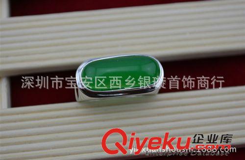 手鏈 925純銀情侶戒指 男款 工廠批發(fā) 高檔玉石 潮人必備原始圖片3
