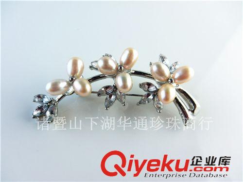 胸花飾品 小額混批 韓版 tr珍珠胸花 淡水珍珠胸針原始圖片2