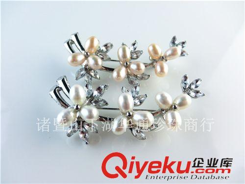 胸花飾品 小額混批 韓版 tr珍珠胸花 淡水珍珠胸針原始圖片3
