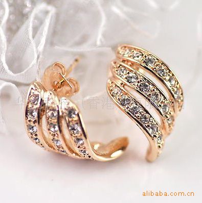 耳釘 JLOVE 歐美時尚精品 天使的翅膀 耳針耳環(huán)外貿(mào)原單飾品