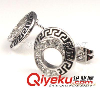 耳釘 JLOVE 經(jīng)典紀(jì)梵*希 圓形半鉆耳釘耳環(huán) 外貿(mào)原單飾品 一件代發(fā)