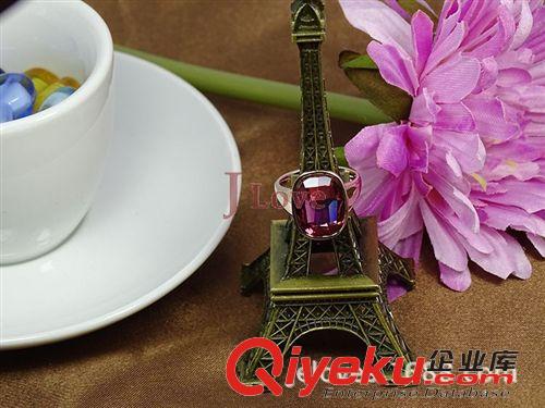 熱銷產(chǎn)品 JLOVE AAA級水晶戒指 暗鑲單粒戒 歐美流行玫瑰金款原始圖片2
