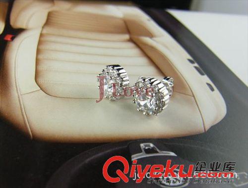 925純銀 JLOVE925純銀針耳釘 鑲鉆奧地利水晶鋯石耳環(huán)飾品 {jd1}爆款原始圖片3