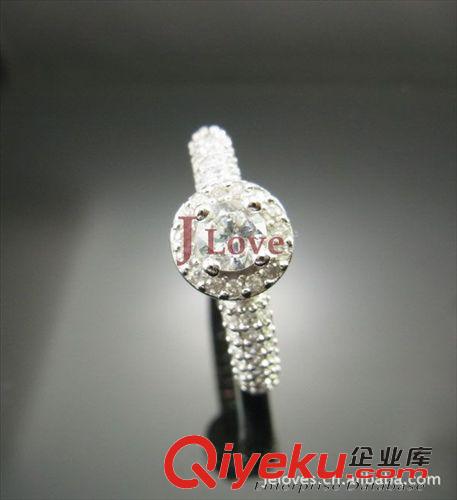 925純銀 JLOVE 新款 925銀圓形水晶鉆戒仿真 飾品混批原始圖片2