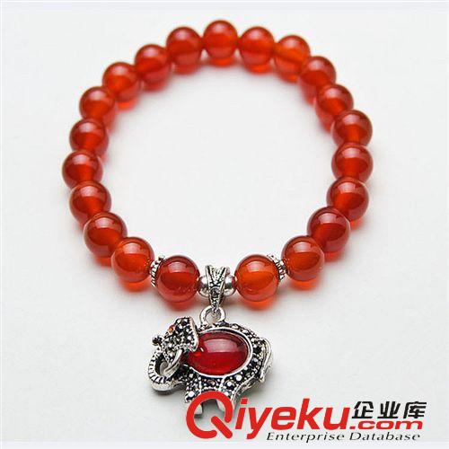 （二區(qū)）飾品 廠家直銷(xiāo) 民族手工飾品 tr水晶 紅瑪瑙手串大象佛珠手鏈女S003