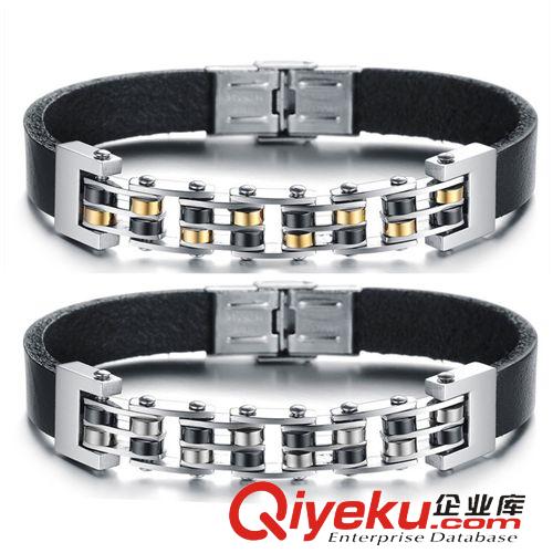 新款發(fā)布 淘寶飾品貨源 韓版型男款式 時尚大氣 方形扣精鋼手鏈 防過敏819