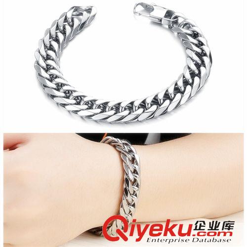 新款發(fā)布 時(shí)尚創(chuàng)意 黑色玫瑰金 鑲鉆 情侶款鈦鋼手鏈 加盟代理一件代發(fā)802