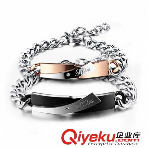 新款發(fā)布 加盟代理 飾品代銷 供應(yīng)間黑色男式鈦鋼手鏈 手鐲飾品韓版時尚950