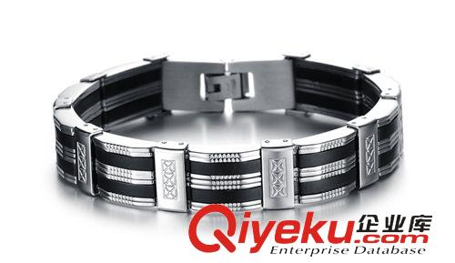 新款發(fā)布 加盟代理 飾品代銷 供應(yīng)間黑色男式鈦鋼手鏈 手鐲飾品韓版時尚950原始圖片2
