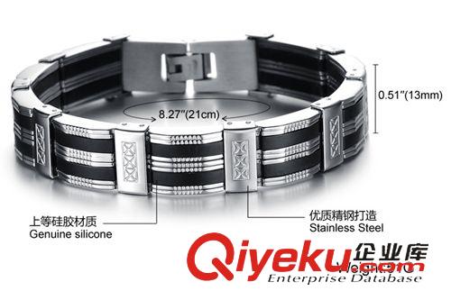 新款發(fā)布 加盟代理 飾品代銷 供應(yīng)間黑色男式鈦鋼手鏈 手鐲飾品韓版時尚950原始圖片3