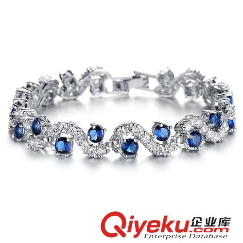 新款發(fā)布 淘寶品質(zhì)貨源 精美女生飾品 銅鍍白金皓石手鏈 代理一件代發(fā)貨031原始圖片2