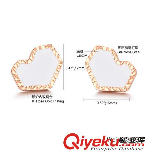 明星同款 電視劇辣媽正傳 明星同款飾品孫儷 玫瑰金百搭精致 心形耳釘女374原始圖片2