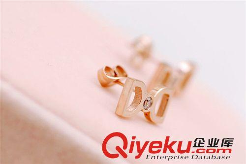 明星同款 千頌伊同款蝴蝶結(jié)雙D耳釘 全智賢來自星星的你韓國耳飾品批發(fā)370原始圖片2
