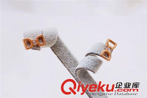 明星同款 千頌伊同款蝴蝶結(jié)雙D耳釘 全智賢來自星星的你韓國耳飾品批發(fā)370原始圖片3
