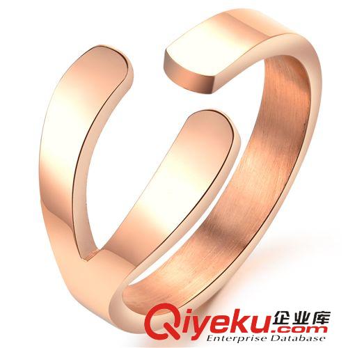 明星同款 韓國飾品玫瑰金 星座字母 開口鈦鋼戒指女 尾戒彩金指環(huán)可調(diào)節(jié)527