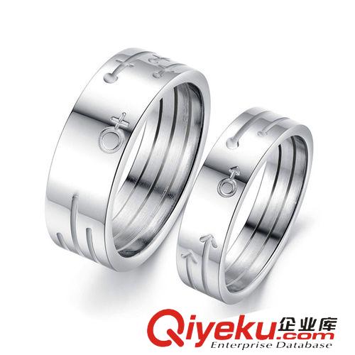 情侶系列 廠家直銷 鑲鉆 時(shí)尚條紋情侶對(duì)戒男女士鈦鋼戒指 飾品網(wǎng)店加盟528
