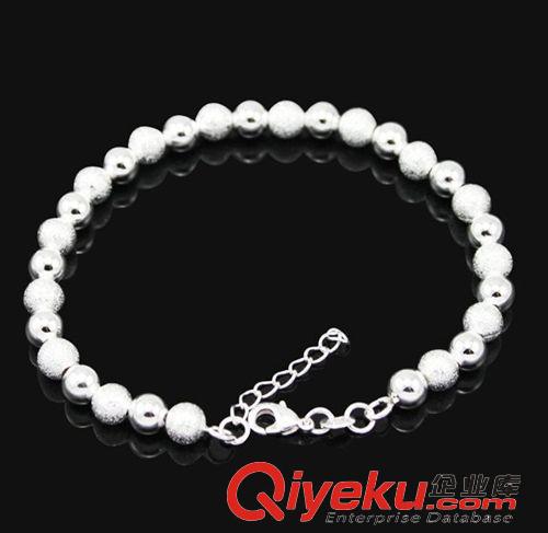 鍍銀飾品 廠家銀飾批發(fā) 925銀 細(xì)珠磨砂 精美女生串珠手鏈 代理一件代銷272原始圖片3