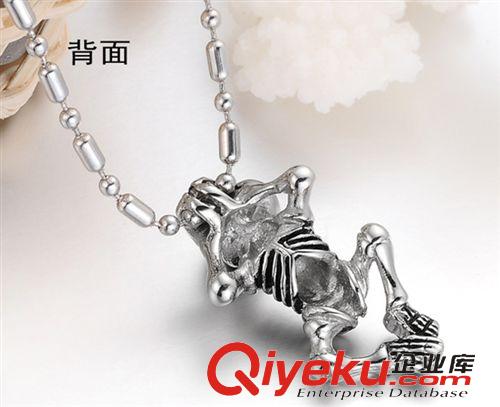 鈦鋼系列 創(chuàng)意個性 骷髏人{(lán)wz}男款鈦鋼項(xiàng)鏈 男生飾品 微信代理一件代發(fā)662