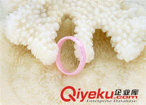陶瓷系列 韓國時尚 高品質 粉色陶瓷 菱形切面 女生戒指韓版 廠家批發307原始圖片2