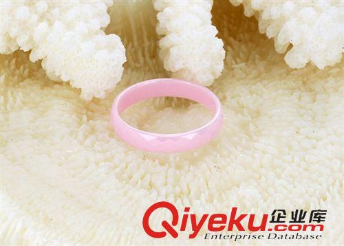 陶瓷系列 韓國時尚 高品質 粉色陶瓷 菱形切面 女生戒指韓版 廠家批發307原始圖片3