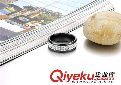 陶瓷系列 飾品代銷 個性雙排閃鉆 鑲鉆戒指 gd白色陶瓷 男女士指環296原始圖片2