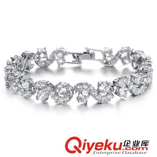 皓石/水晶手鏈 淘寶品質貨源 精美女生飾品 銅鍍白金皓石手鏈 代理一件代發貨031原始圖片3