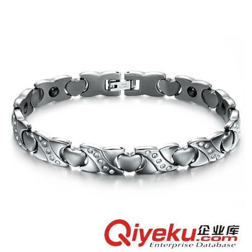 保健能量磁石手鏈 批發供應 黑色陶瓷鑲鉆 防輻射 抗疲勞健康磁石gd情侶手鏈519