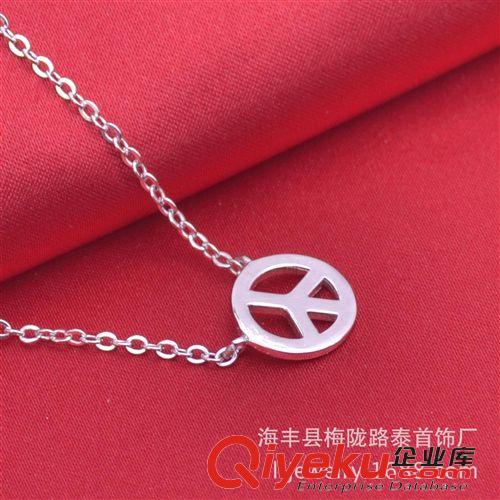 【一月新品】 和平標(biāo)志項(xiàng)鏈 peace sign silver necklace  OEM