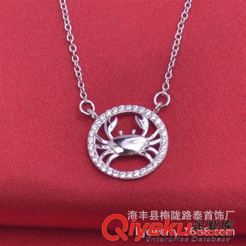 【十二月新品】 歐美時尚飾品 孔雀翎s925項鏈吊墜 寶石吊墜 滿鉆頸鏈女