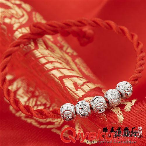 主题--转运珠 990纯银转运珠手链 zp时尚情侣手链 fashion jewelry