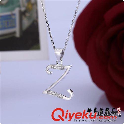 主題-26英文字母 925純銀微鑲字母吊墜 Z 廠家直銷XIANGLIAN 假一賠十JEWELRY原始圖片3