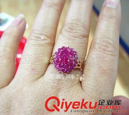 戒指系列 供應(yīng)18K黃金群鑲tr紅寶石戒指 豪華鴿子蛋 貴重彩色寶石 zp原始圖片3