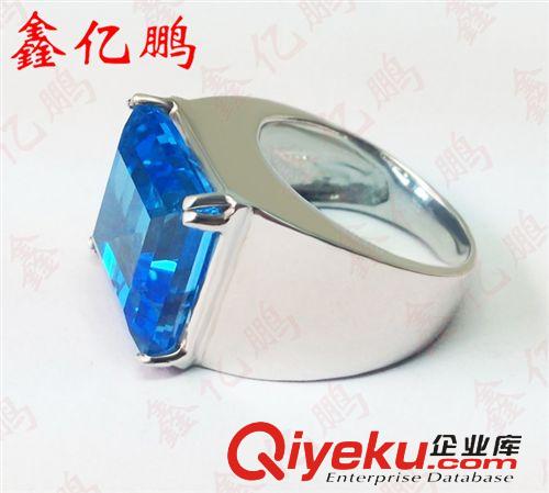 戒指系列 925純銀鍍金鑲tr托帕石戒指男戒 方形 簡(jiǎn)約大方款 14x14mm zp