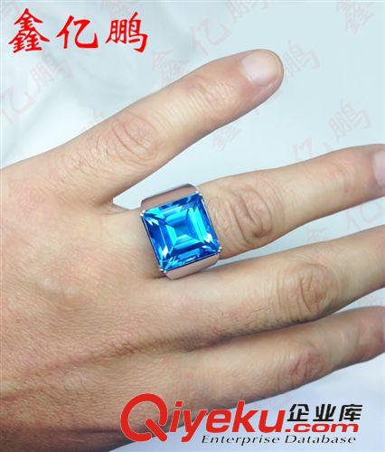 戒指系列 925純銀鍍金鑲tr托帕石戒指男戒 方形 簡(jiǎn)約大方款 14x14mm zp