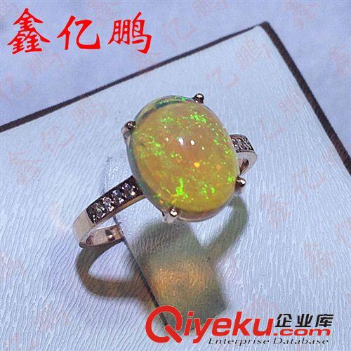 戒指系列 18K黃金鑲嵌tr歐泊戒指女式 9X11MM 時尚韓版 彩色寶石 定制原始圖片2