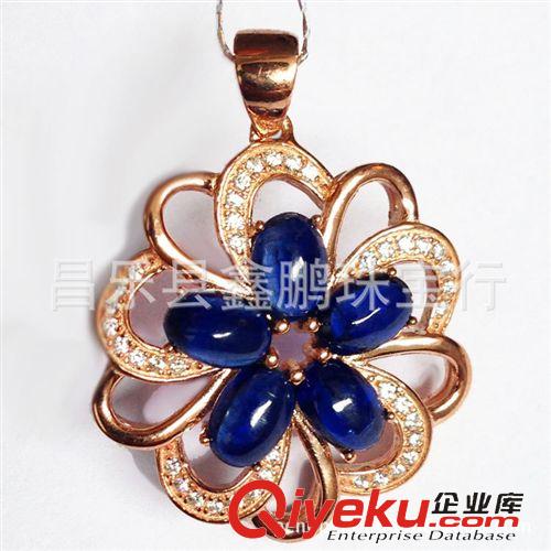 吊墜系列 925純銀鍍玫瑰金tr藍(lán)晶石寶石吊墜女 時(shí)尚韓國(guó)風(fēng)tr水晶半寶石