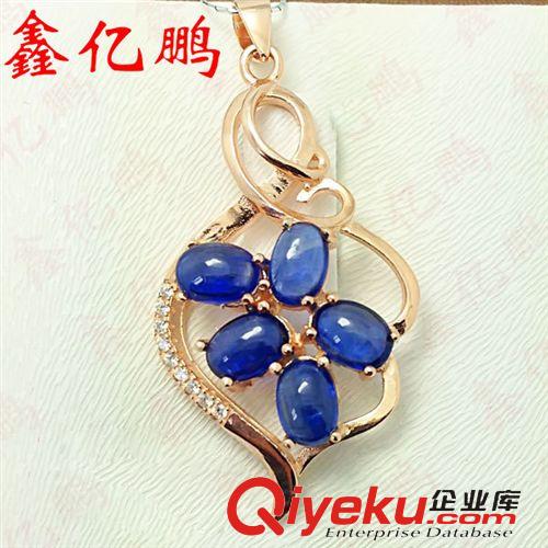 吊墜系列 925純銀鍍玫瑰金tr藍(lán)晶石寶石吊墜女 時(shí)尚韓國(guó)風(fēng)tr水晶半寶石原始圖片2