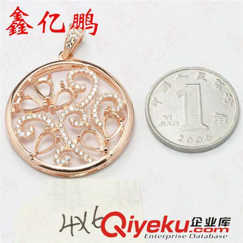 吊墜系列 925純銀鍍玫瑰金吊墜項(xiàng)墜空托 主石4X6MM 代加工鑲嵌各種彩色寶石原始圖片2