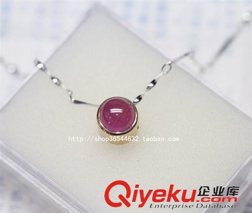 藍寶石套裝 批發(fā)18K黃金玫瑰金天然紅藍寶戒指吊墜女首飾套裝 貴重彩寶 正品原始圖片3