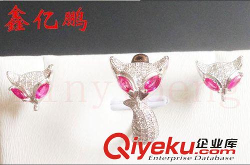 紅寶石套裝 新款 925純銀鍍白金鑲tr紅寶石套裝女 時尚個性款 馬目 zp原始圖片2