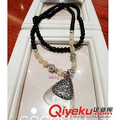 毛衣項(xiàng)鏈 韓版復(fù)古貓眼石鏤空花球吊墜長款氣質(zhì)毛衣鏈佛珠水晶女士項(xiàng)鏈原始圖片3