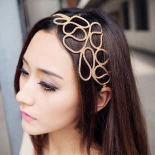 頭飾 韓版飾品 金屬鏈條發帶 鏤空發箍 編織頭飾原始圖片3