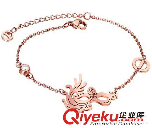 玫瑰金手鏈 韓版可愛小魚加鉆玫瑰金吊墜簡約時(shí)尚鈦鋼吊墜廠家直銷熱銷款