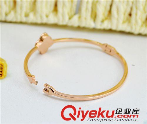 玫瑰金手鐲 廠家直接批發 四葉草單線玫瑰金手環k14玫瑰金手鐲女生 名星同款原始圖片3