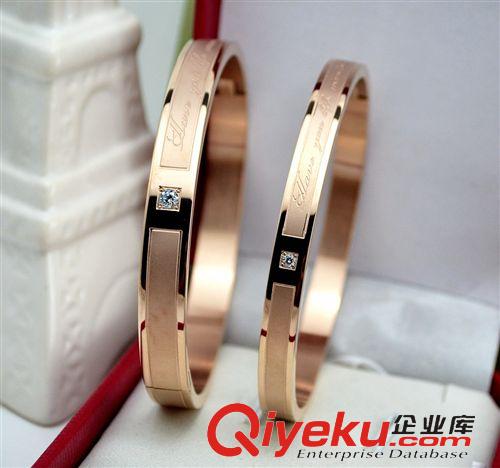 玫瑰金手鐲 廠家批發(fā)想你同款手環(huán)磨砂有鉆玫瑰金手環(huán) k18玫瑰金手鐲玫瑰金原始圖片2