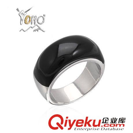 精鋼戒指 BOHO 鈦鋼瑪瑙戒指 韓版時(shí)尚情侶對戒指環(huán) 潮人簡約飾品  批發(fā)原始圖片2