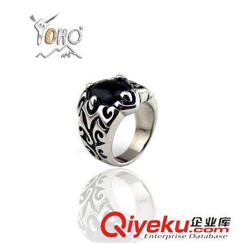 情侶系列 BOHO男士鈦鋼戒指 日韓流行首飾品 復(fù)古瑪瑙扳指  貿(mào)易出口首飾潮原始圖片2