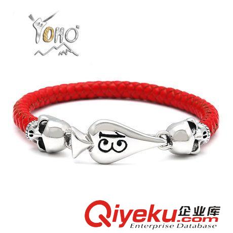 手鏈 BOHO手工編織復古名族風女生手鏈 瑪瑙黑色皮瘦繩飾品 廠家直銷