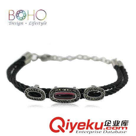 手鏈 BOHO新品 復(fù)古日韓手鏈 瑪瑙手鏈  轉(zhuǎn)運(yùn)皮繩鑲嵌馬賽克鉆飾品批發(fā)