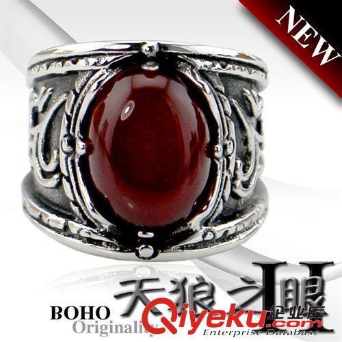 精鋼戒指 BOHO韓版男士戒指 鈦鋼飾品生產(chǎn)廠家復(fù)古瑪瑙手飾品 外貿(mào)出口首飾原始圖片2